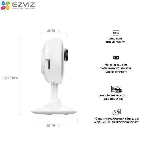 Ảnh Camera EZVIZ Wifi trong nhà C1C-B 1080P - Hàng chính hãng 3