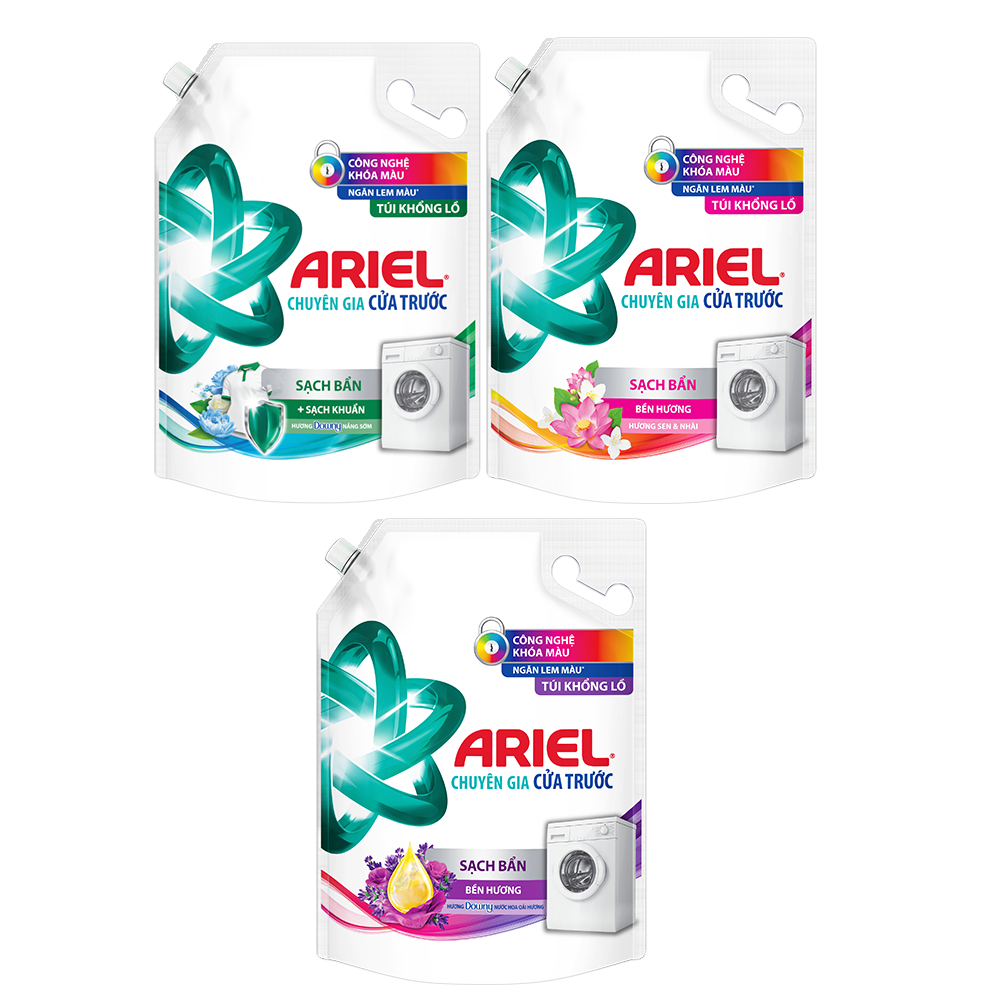Ảnh Nước Giặt ARIEL Chuyên Gia Cửa Trước Ngăn Lem Màu Hương Nắng Sớm/ Sen & Nhài/ Oải Hương Túi 3.7KG/3.9KG 1