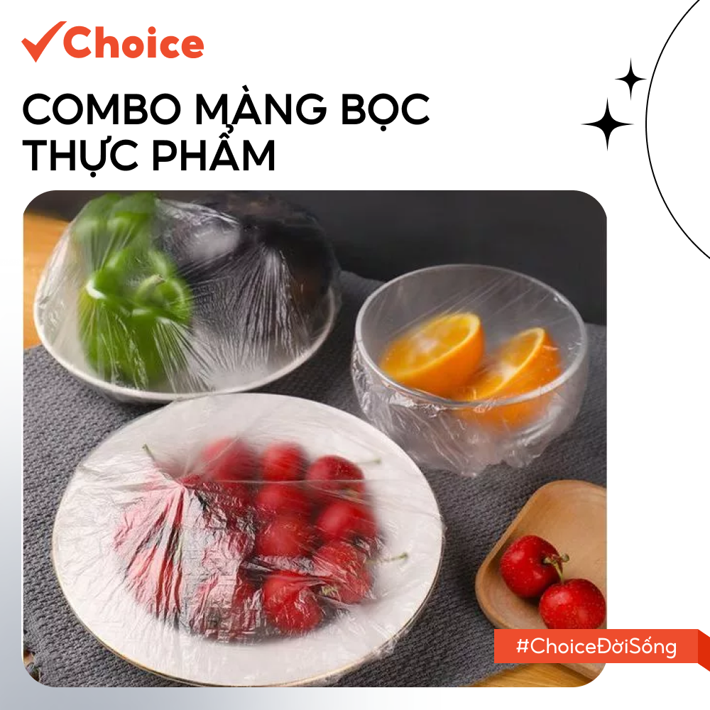 [Choice] Combo Màng Bọc Thực Phẩm LS1-2817-13 Có Chun Kèm Túi Rút Gấu Bảo Quản
