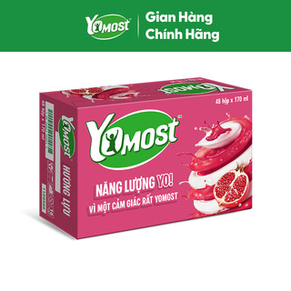 Thùng 48 Hộp Sữa Chua Lên Men Tự Nhiên Yomost Hương Lựu (170ml/Hộp)