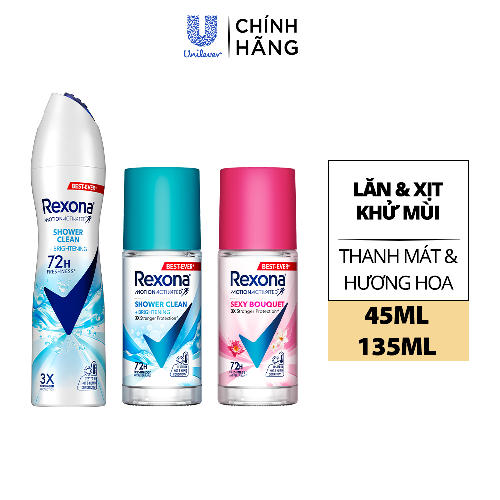 Ảnh Xịt/lăn khử mùi Rexona 72H khô thoáng dành cho nữ 135/45ml 1