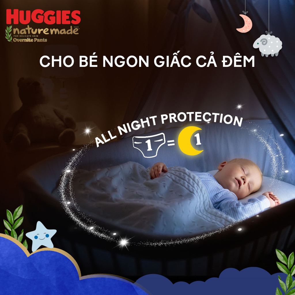 [Gift] Tã quần Huggies Naturemade ban đêm XXL26