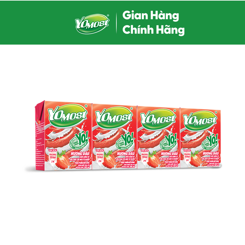 Ảnh Thùng 48 Hộp Sữa chua uống Yomost vị dâu 100ml/hộp 2