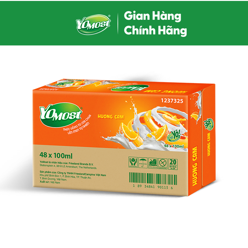 Ảnh Thùng 48 Hộp Sữa chua uống Yomost vị cam 100ml/hộp 1
