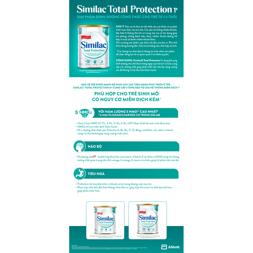 Ảnh Sản phẩm dinhdưỡng côngthức chotrẻ từ1-2tuổi:Similac®Total Protection 1+850g(Phùhợpchotrẻ sinh mổ có nguycơ miễndịchkém) 4