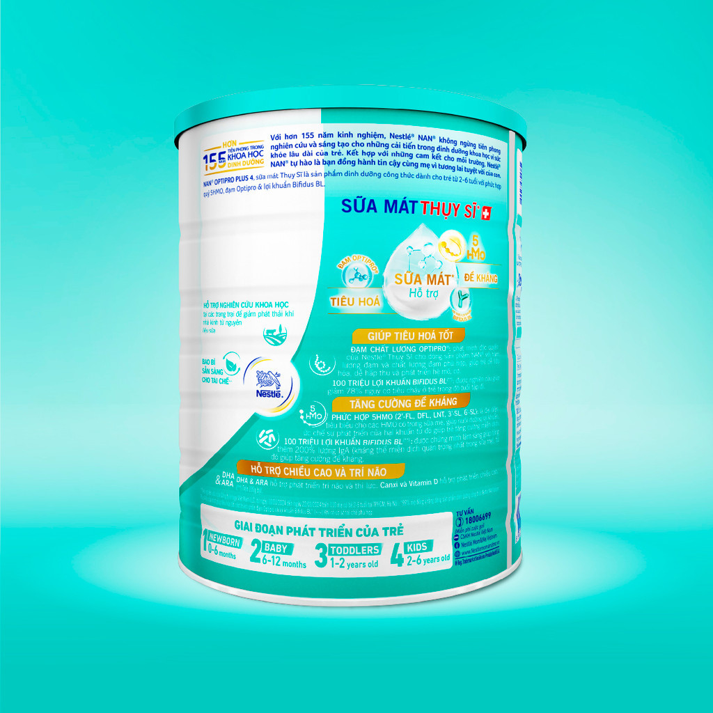 Ảnh Sữa bột Nestlé NAN OPTIPRO PLUS 4 xuất xứ Thụy Sĩ 1500g cho bé 2 - 6 tuổi 4