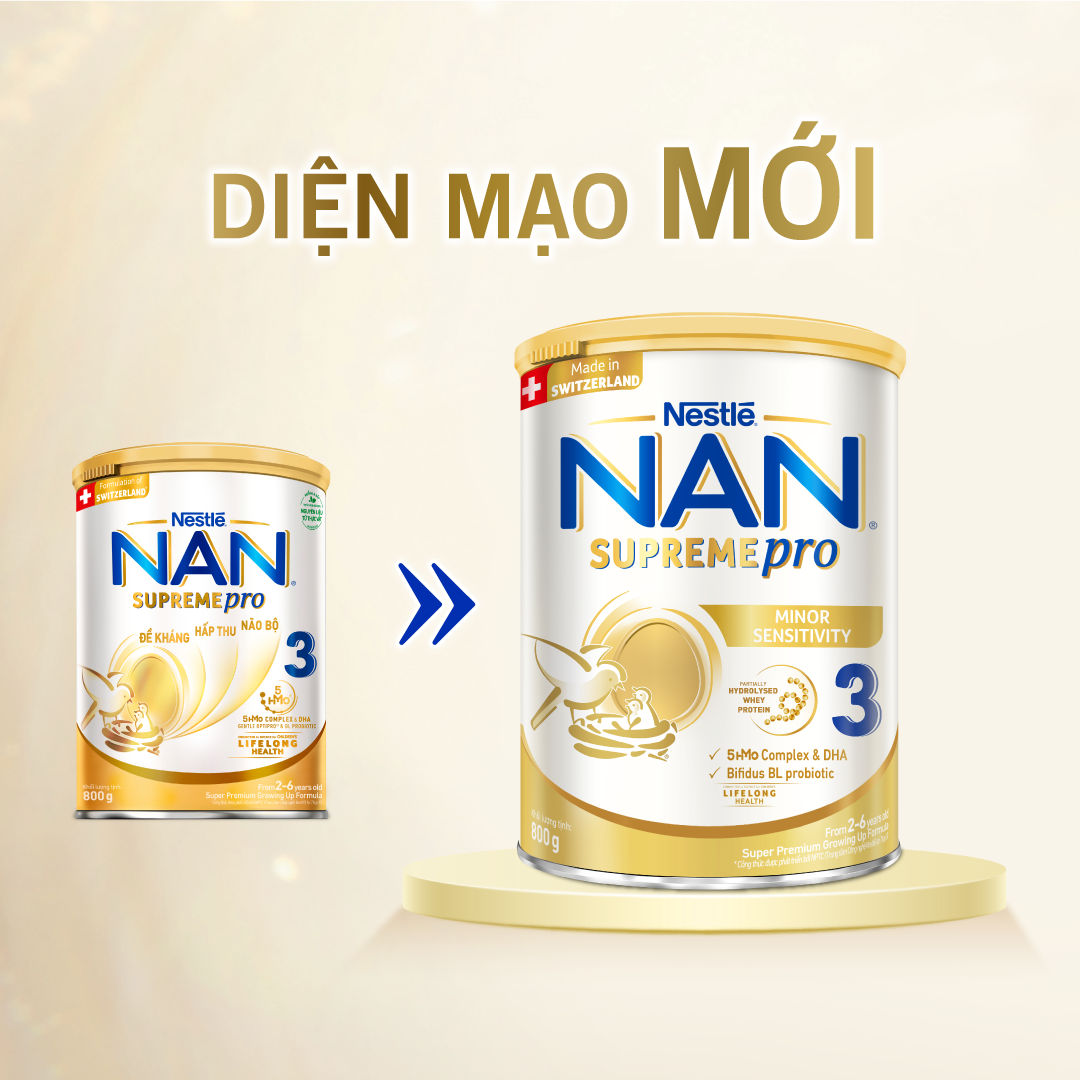 Ảnh Bộ 2 Lon Sữa bột Nestlé NAN SUPREMEPRO 3 800g nhập khẩu Đức đạm Gentle Optipro ngừa mẫn cảm 2