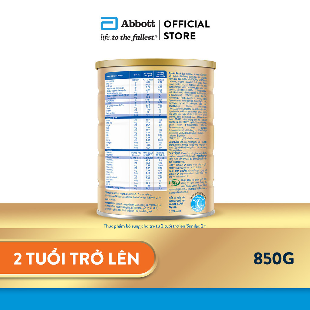 Ảnh Sản phẩm dinh dưỡng công thức cho trẻ 2 tuổi trở lên: Similac® 2+ 850g 2