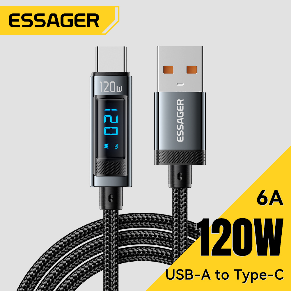 Essager 120W USB Type C Cáp Sạc Nhanh USB C Dây Sạc Cho iPhone 15 14 13 12