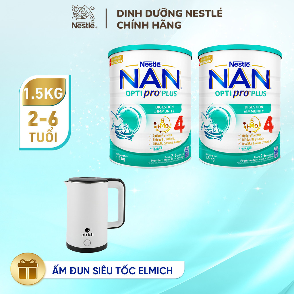 Ảnh Bộ 2 Lon Sữa bột Nestlé NAN OPTIPRO PLUS 4 xuất xứ Thụy Sĩ 1500g cho bé 2 - 6 tuổi 1