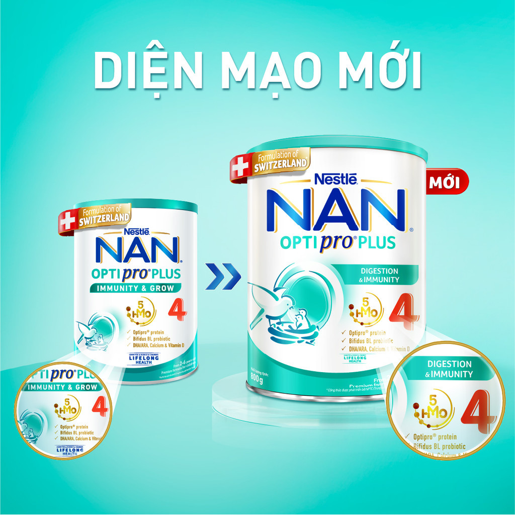 Ảnh Bộ 3 Lon Sữa bột Nestlé NAN OPTIPRO PLUS 4 xuất xứ Thụy Sĩ 800g cho bé 2 - 6 tuổi 3