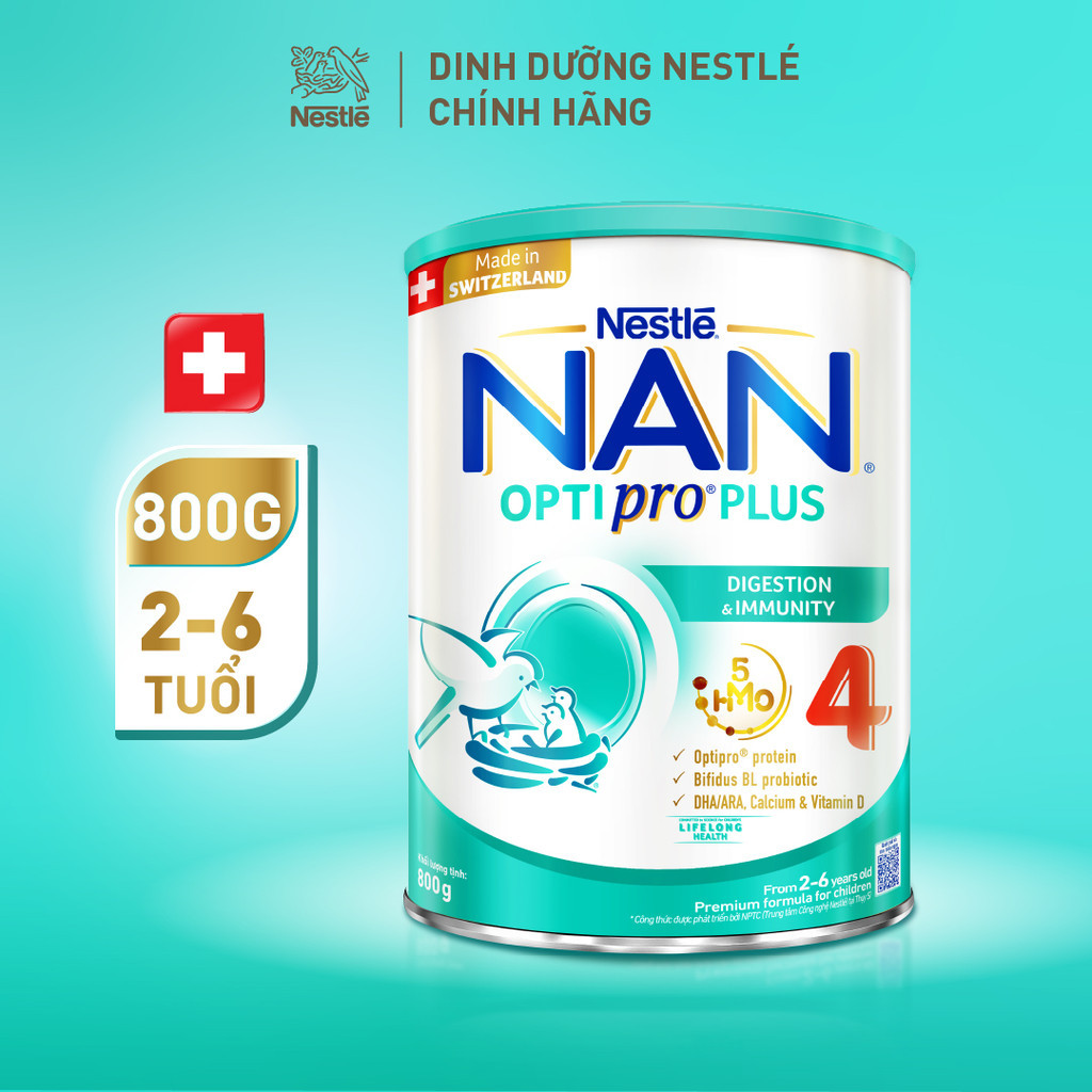 Ảnh Bộ 3 Lon Sữa bột Nestlé NAN OPTIPRO PLUS 4 xuất xứ Thụy Sĩ 800g cho bé 2 - 6 tuổi 2