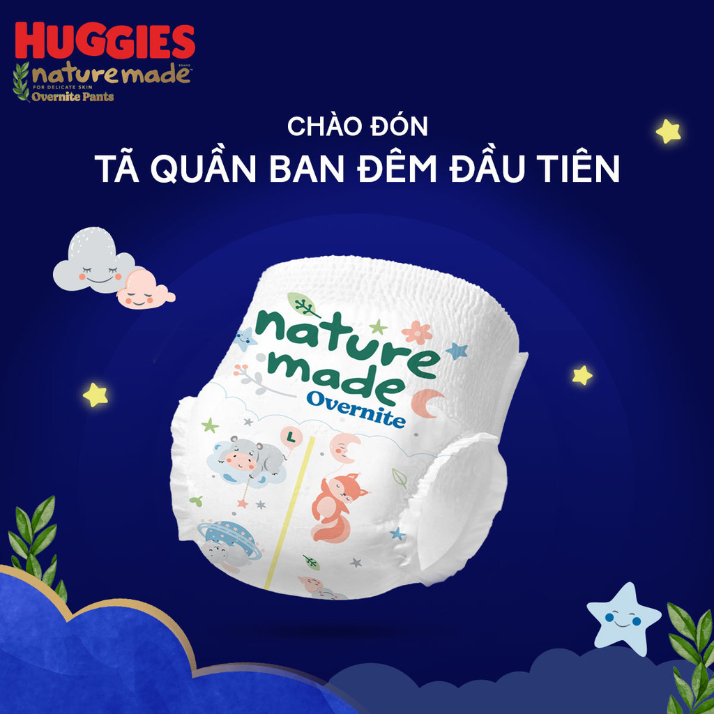 [Gift] Tã quần Huggies Naturemade ban đêm XXL26