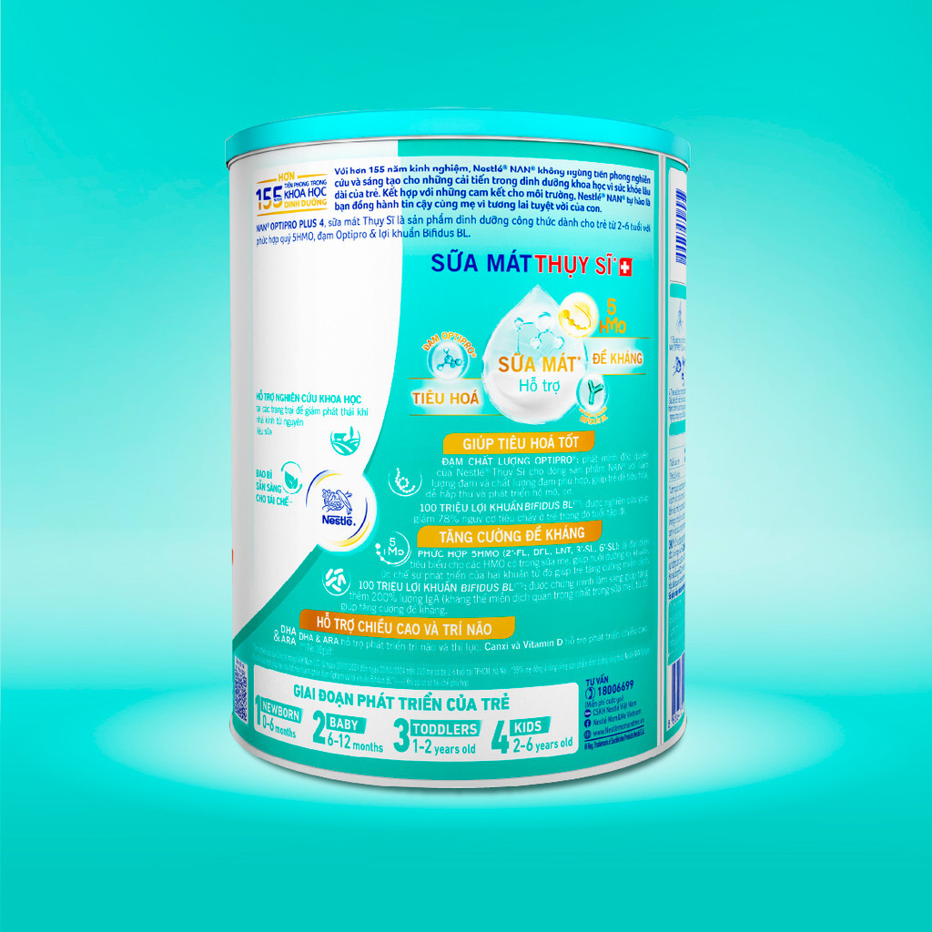 Ảnh Bộ 3 Lon Sữa bột Nestlé NAN OPTIPRO PLUS 4 xuất xứ Thụy Sĩ 800g cho bé 2 - 6 tuổi 4