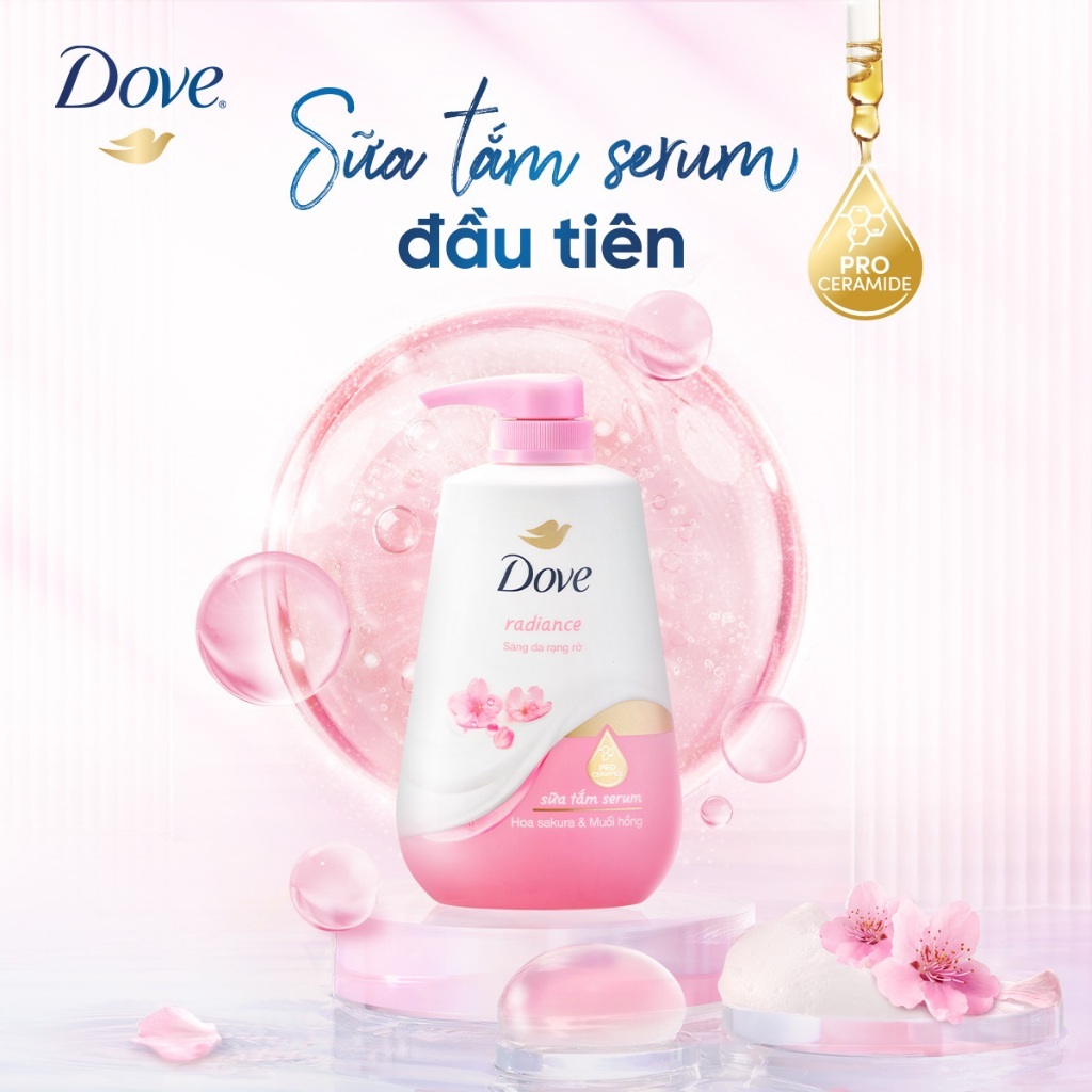 Ảnh Sữa Tắm Serum Dove Pro-Ceramide Giúp Da Đàn Hồi Và Căng Bóng 500g 3