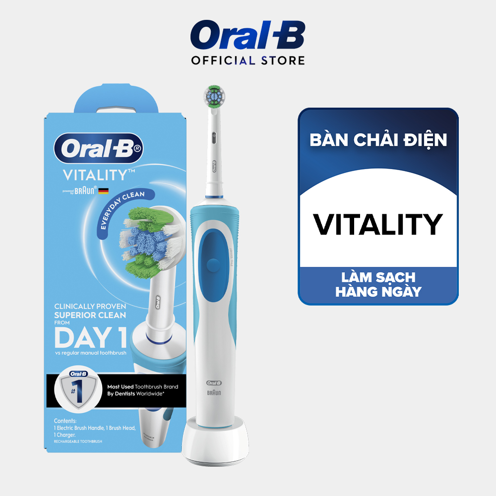 Ảnh Bàn Chải Điện ORAL-B Loại Bỏ Thêm Đến 100% Mảng Bám Vitality Precision Clean - Hộp 1 Cái 2
