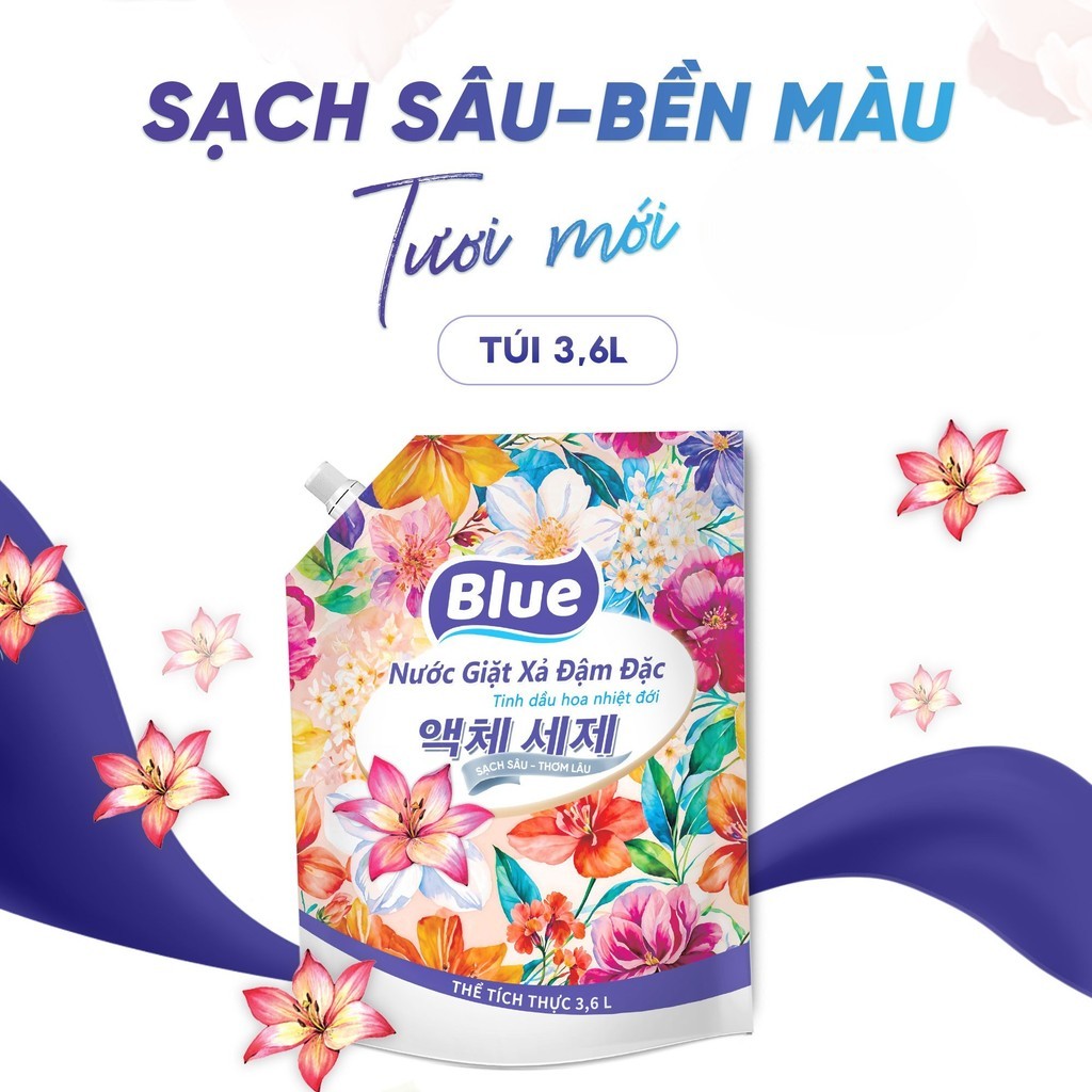 Nước giặt xả Đậm đặc Tinh dầu hoa nhiệt đới túi 3.6L