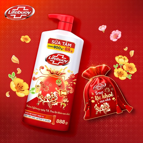 Ảnh Sữa Tắm Lifebuoy Sạch Khuẩn Bảo Vệ Khỏi 99.9% Vi Khuẩn, Hỗ Trợ Cùng Đề Kháng Da Tự Nhiên 800G/ Phiên bản Tết 888g 3