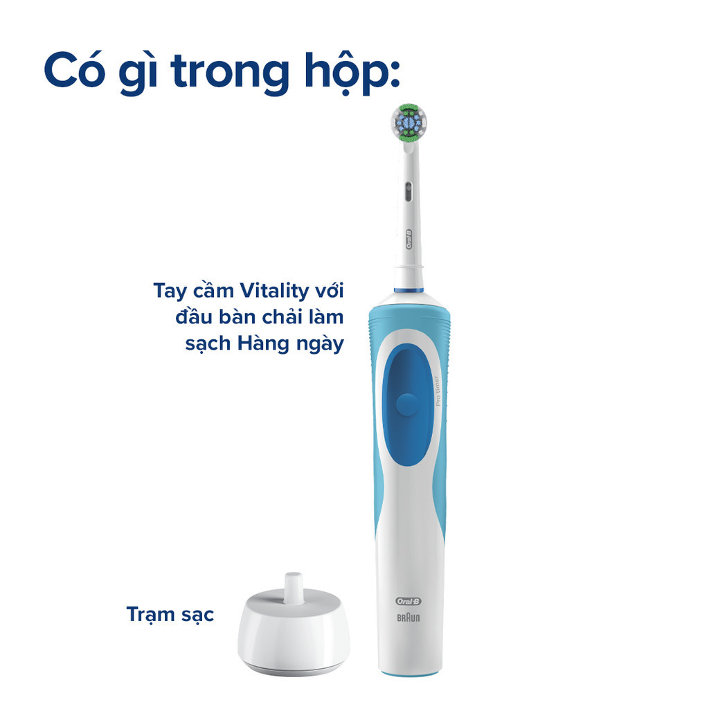 Ảnh Bàn Chải Điện ORAL-B Loại Bỏ Thêm Đến 100% Mảng Bám Vitality Precision Clean - Hộp 1 Cái 3