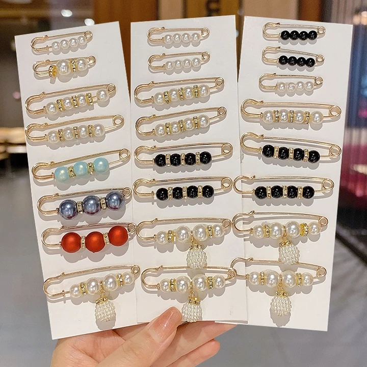 Bộ nhiều mảnh Trâm cài chống chói thời trang Hàn Quốc để bảo vệ váy có thể điều chỉnh thắt lưng kẹp an toàn pin hijab