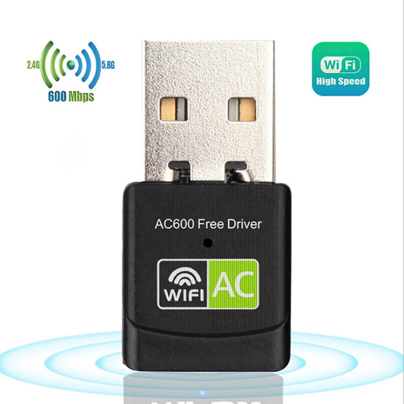 Bộ chuyển đổi WiFi USB 600Mbps 2.4G 5GHz Ăng-ten Ethernet Trình điều khiển miễn phí AC cho máy tính để bàn Cửa sổ máy tính xách tay | BigBuy360 - bigbuy360.vn