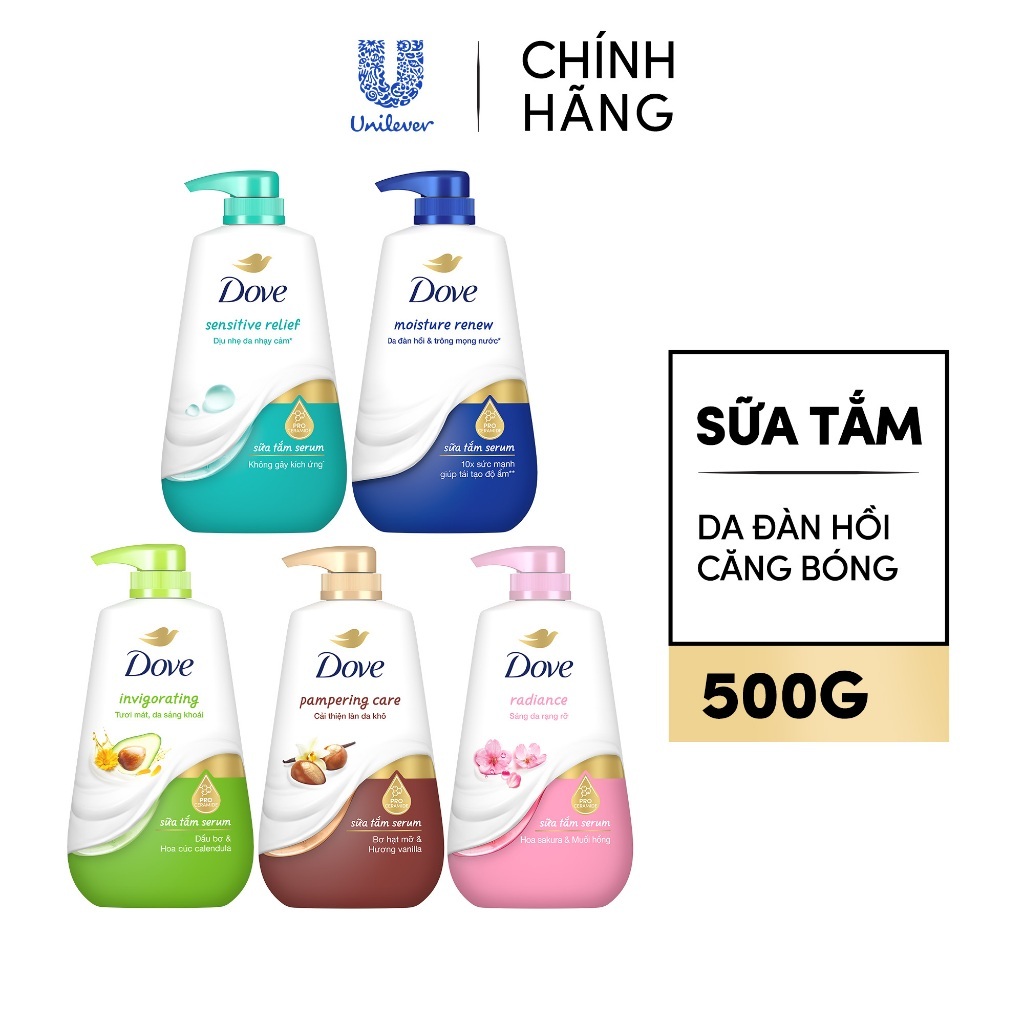 Ảnh Sữa Tắm Serum Dove Pro-Ceramide Giúp Da Đàn Hồi Và Căng Bóng 500g 2