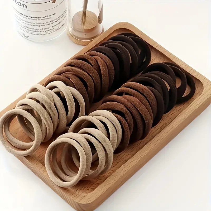Dây buộc tóc không đường nối - Thun cao su đàn hồi, không gây hại, có lớp bọc da dành cho phụ nữ
