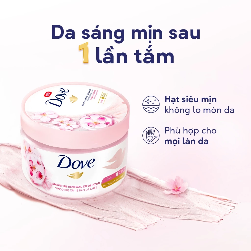 [CHÍNH HÃNG ĐỘC QUYỀN] Smoothie Tẩy Tế Bào Chết Body Dove Chăm Da Sáng Mịn 298g