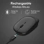 Chuột không dây Bluetooth 5.0 2.4GHz Đen Siêu yên tĩnh Click cho Macbook Laptop PC Tablet