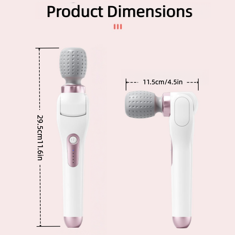 Thiết bị massage điện cầm tay, sạc USB, đầu silicone xoay, rung nhanh cho cổ vai lưng chân, lý tưởng làm quà tặng cho nam nữ, vận động viên, người lớn tuổi