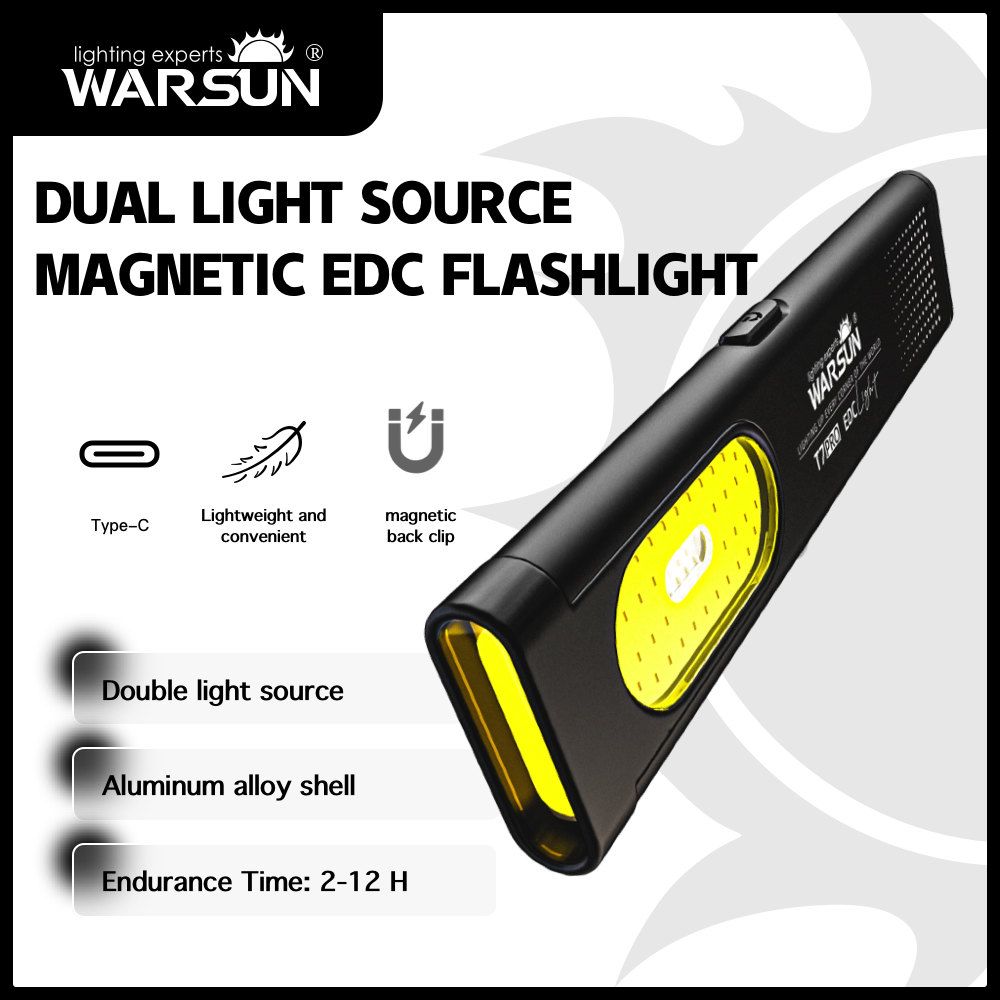  Đèn pin LED WARSUN T7 PRO 550LM nhỏ gọn, sạc lại được, 6 chế độ chiếu sáng, dùng cắm trại & sửa chữa ô tô