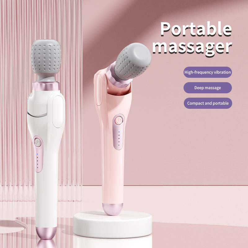Thiết bị massage điện cầm tay, sạc USB, đầu silicone xoay, rung nhanh cho cổ vai lưng chân, lý tưởng làm quà tặng cho nam nữ, vận động viên, người lớn tuổi