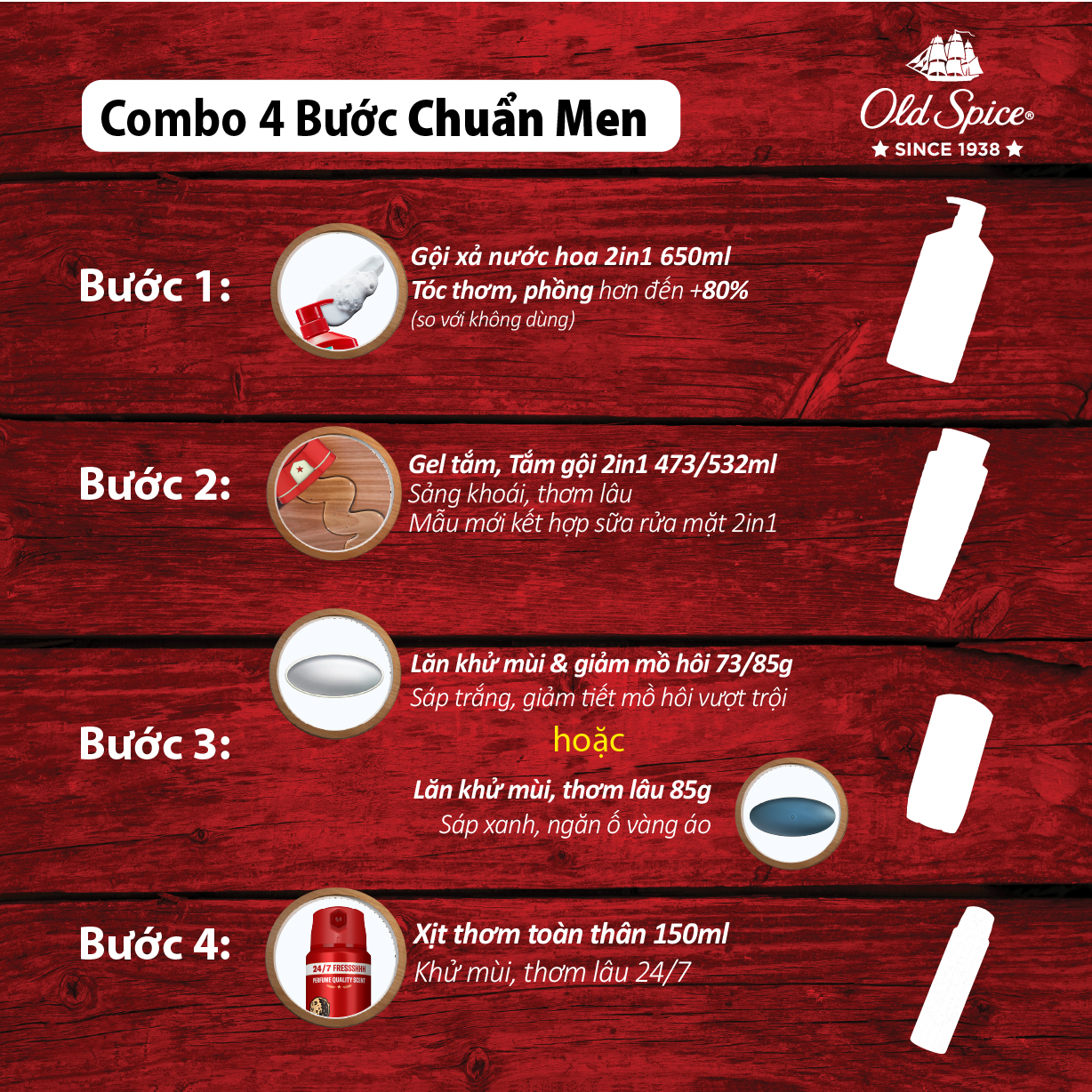 Dầu Gội Xả 2in1 OLD SPICE 650ml tiện lợi, sạch sâu, dưỡng tóc nam dày khỏe, giảm khô xơ, phồng hơn +80% - Mỹ | BigBuy360 - bigbuy360.vn