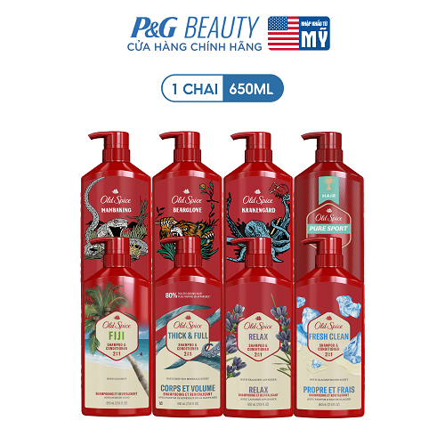 Dầu Gội Xả 2in1 OLD SPICE 650ml tiện lợi, sạch sâu, dưỡng tóc nam dày khỏe, giảm khô xơ, phồng hơn +80% - Mỹ | BigBuy360 - bigbuy360.vn