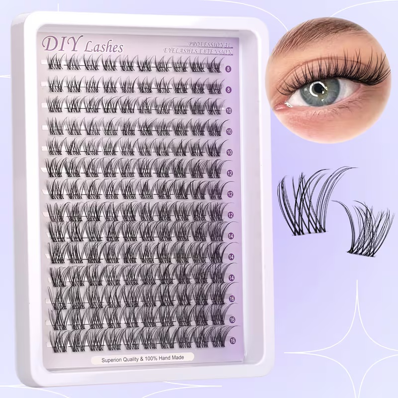 Cụm mi lông tơ tự nhiên 140 mảnh, Wispy Thực tế 8-16mm Dây mỏng mềm có thể tái sử dụng Ngày lễ dành cho người mới bắt đầu