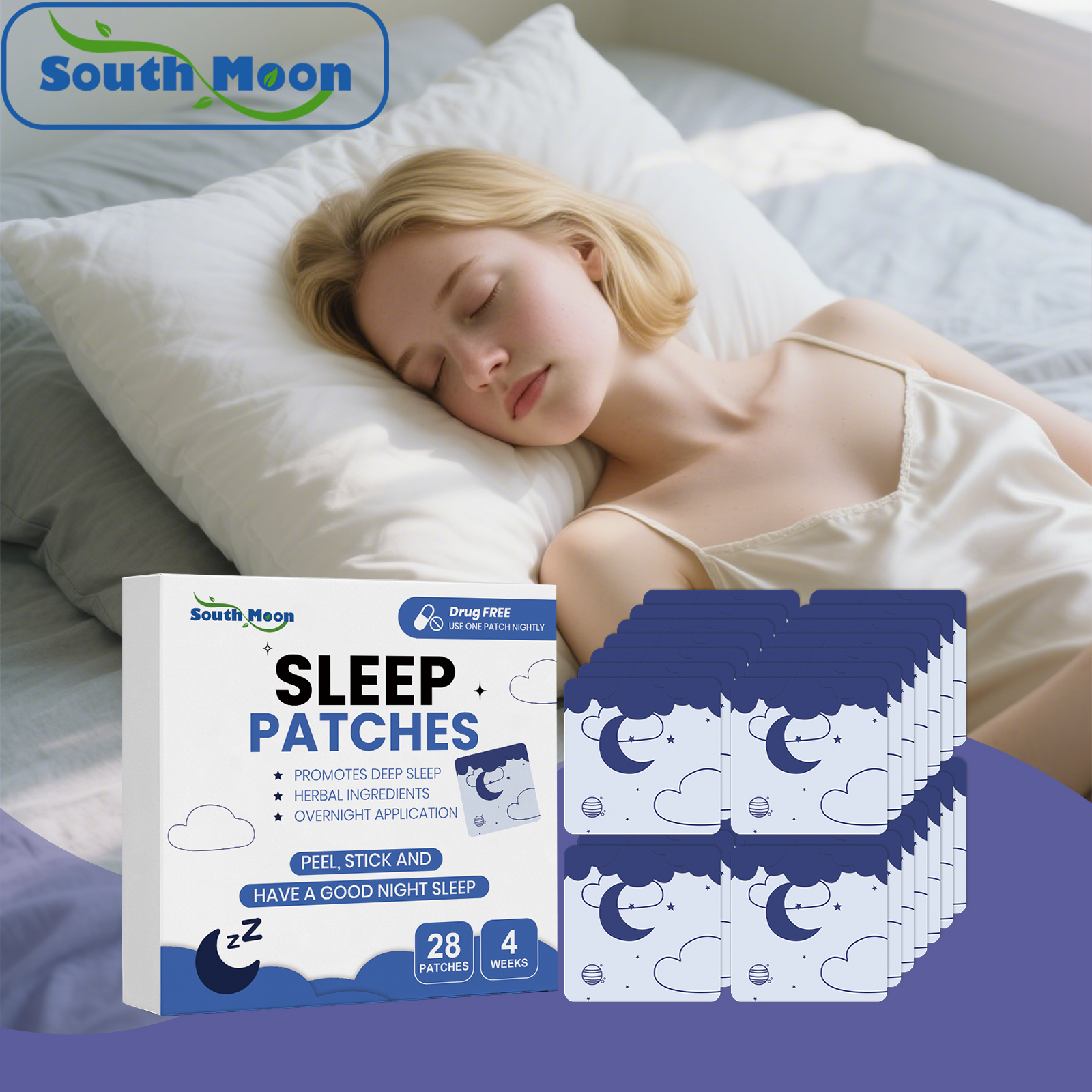 Miếng Dán Hỗ Trợ Giấc Ngủ 28 Miếng Dán Glycerin Hydroxyethyl Cellulose Cho Giấc Ngủ Yên Lặng Chăm Sóc Thoải Mái Ban Đêm | BigBuy360 - bigbuy360.vn