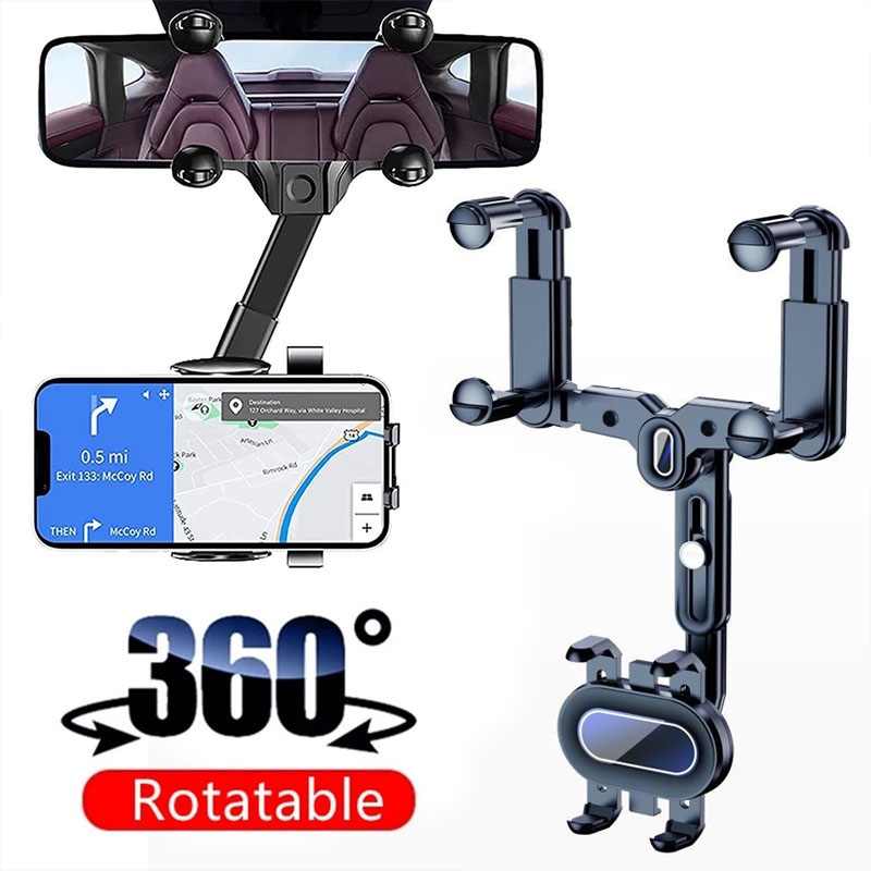 Gương chiếu hậu Giá đỡ điện thoại Giá đỡ ô tô Xoay có thể điều chỉnh Hỗ trợ di động đa năng
