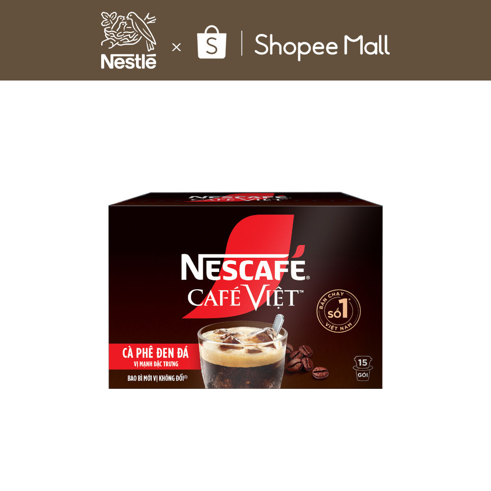 Hộp Cà phê Hòa tan NESCAFÉ CAFÉ VIỆT 15 gói Vị Mạnh đặc trưng