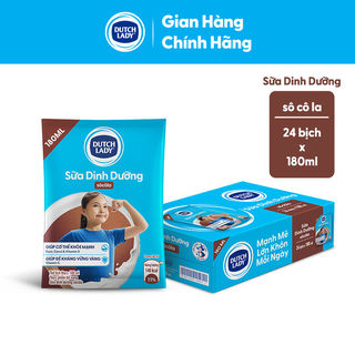 Thùng 24 Bịch Sữa Dinh Dưỡng Dutch Lady Socola 24x180ml