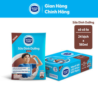 Thùng 24 Bịch Sữa Dinh Dưỡng Dutch Lady Socola 24x180ml