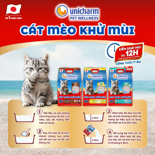 Cát vệ sinh khử mùi cho mèo Unicharm Pet Wellness, hương hoa nhài 8 Lbs (3.6 kg)