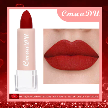CmaaDu Bộ 15 thỏi/set (01~15): Son lì 15 màu nude, không thấm nước, lâu trôi, không dính cốc, sắc tố cao, son nhung lì dùng trang điểm hàng ngày