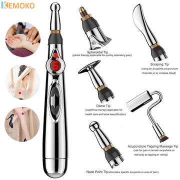 Máy mát xa bút châm cứu điện tử cho kinh tuyến Giảm đau năng lượng Laser Trị liệu sức khỏe 3-5 đầu