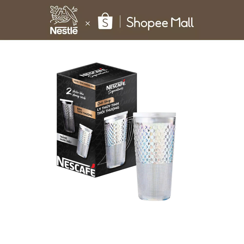 [GRO - Quà tặng không bán] Ly thủy tinh thời thượng 600ml NESCAFE