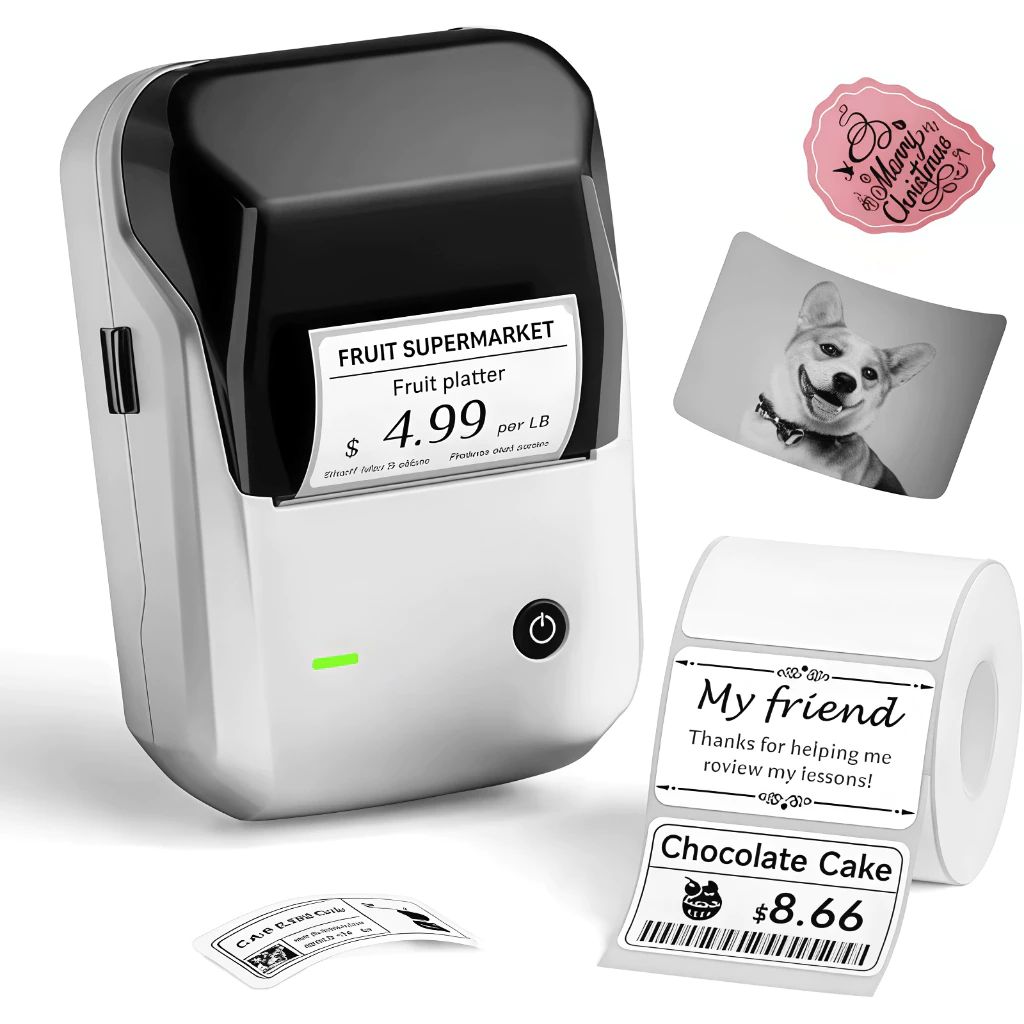 Máy in nhãn Bluetooth cầm tay Niimbot B1 | Máy in nhãn nhiệt không cần mực, không cần mực in, máy in ảnh bỏ túi không dây cho doanh nghiệp nhỏ, in giá, tên