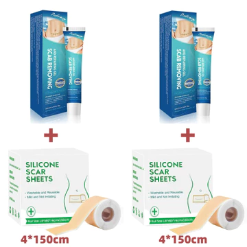Bộ Miếng Dán Silicone Trị Sẹo, Kem Bôi Silicone Nâng Cao & Dải Silicone Cho Sẹo Phẫu Thuật, Sẹo Sau Sinh Mổ, lồi, Rạn Da, Sau Sinh