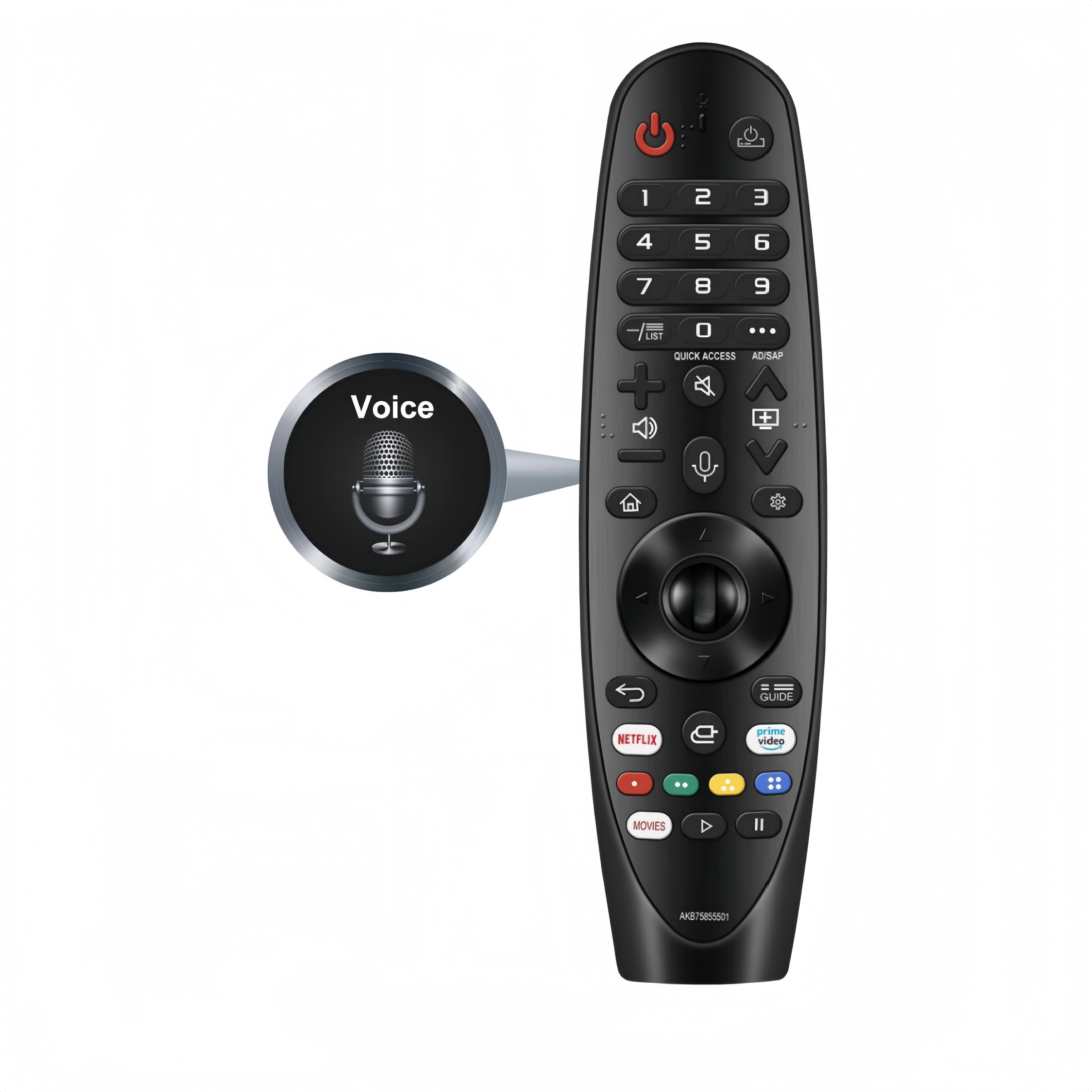  Điều khiển từ xa ma thuật giọng nói cho Smart TV LG AKB75855501 AN-MR20GA Nhận diện con trỏ