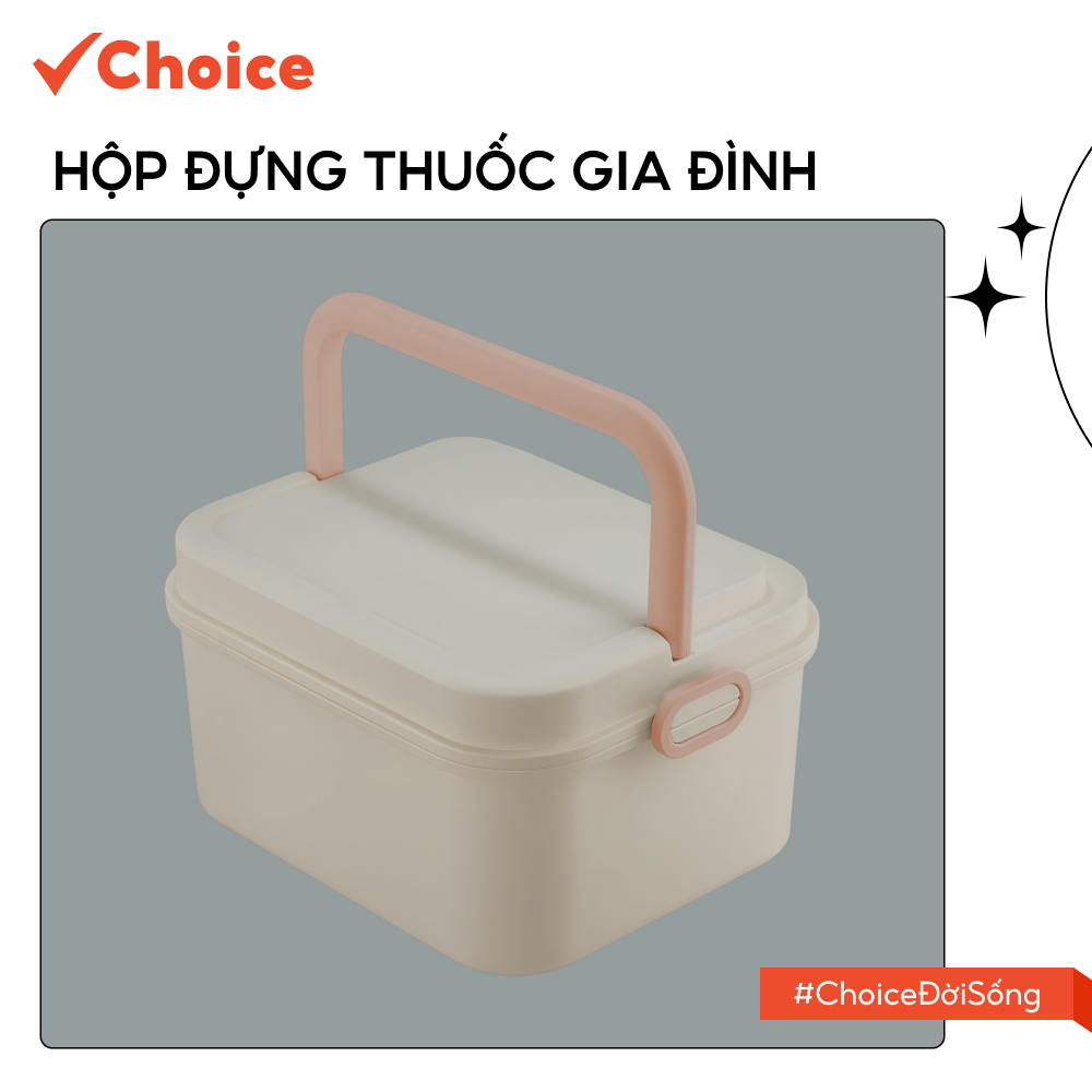 [Choice] Hộp Đựng Thuốc Gia Đình Okina Inochi LS1-2620-791 Tiện Dụng Cho Văn Phòng, Trường Học