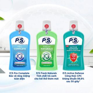 Nước súc miệng P/S kháng khuẩn 99.9% 500ml/chai