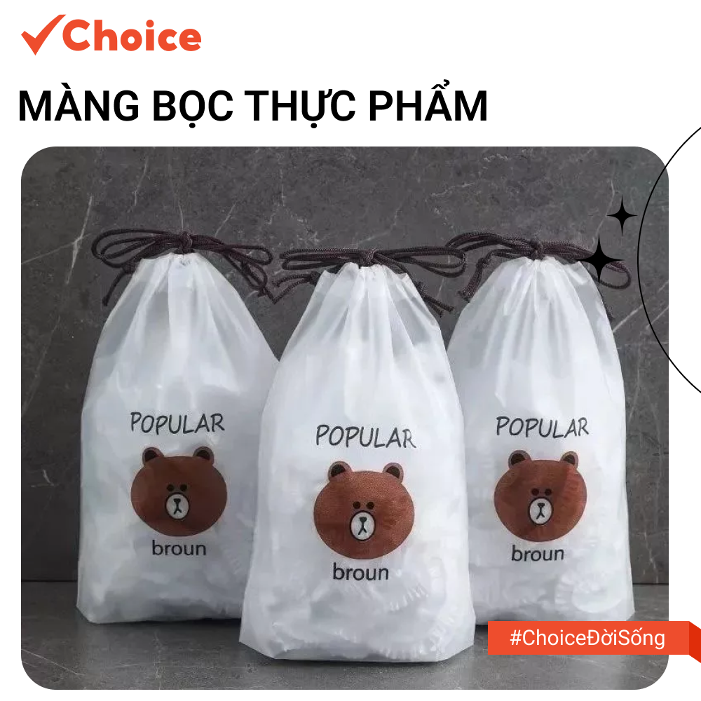 [New] [Choice] Màng bọc thực phẩm LS1-0228-48 co giãn có chun siêu dai kèm túi